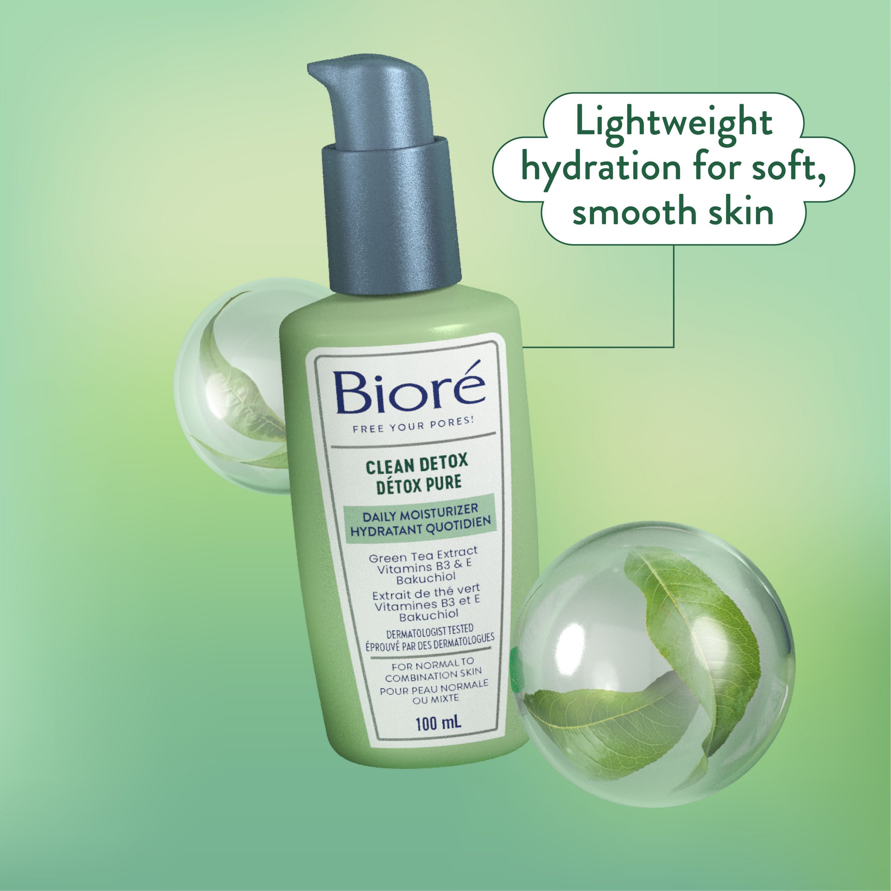 English: Lightweight hydration for soft, smooth skin Français: Une hydratation légère pour une peau douce et lisse