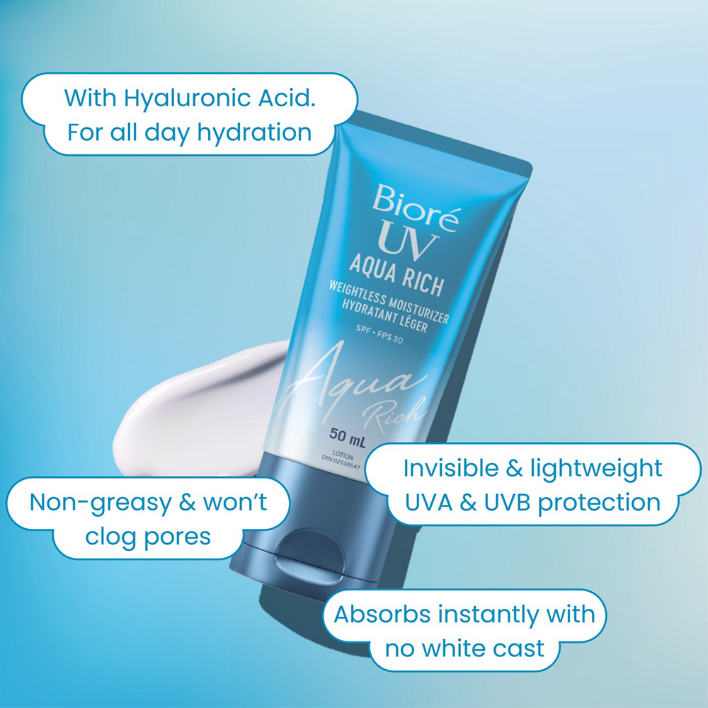 UV Aqua Rich de Bioré avec FPS 50