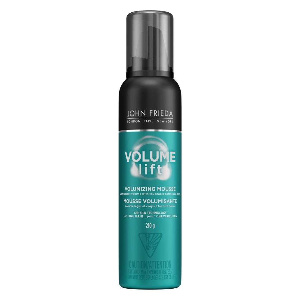English: The Volume Lift Volumizing Mousse comes in cylinder packaging. Français: La mousse volumisante Volume Lift est offerte dans un emballage cylindrique.