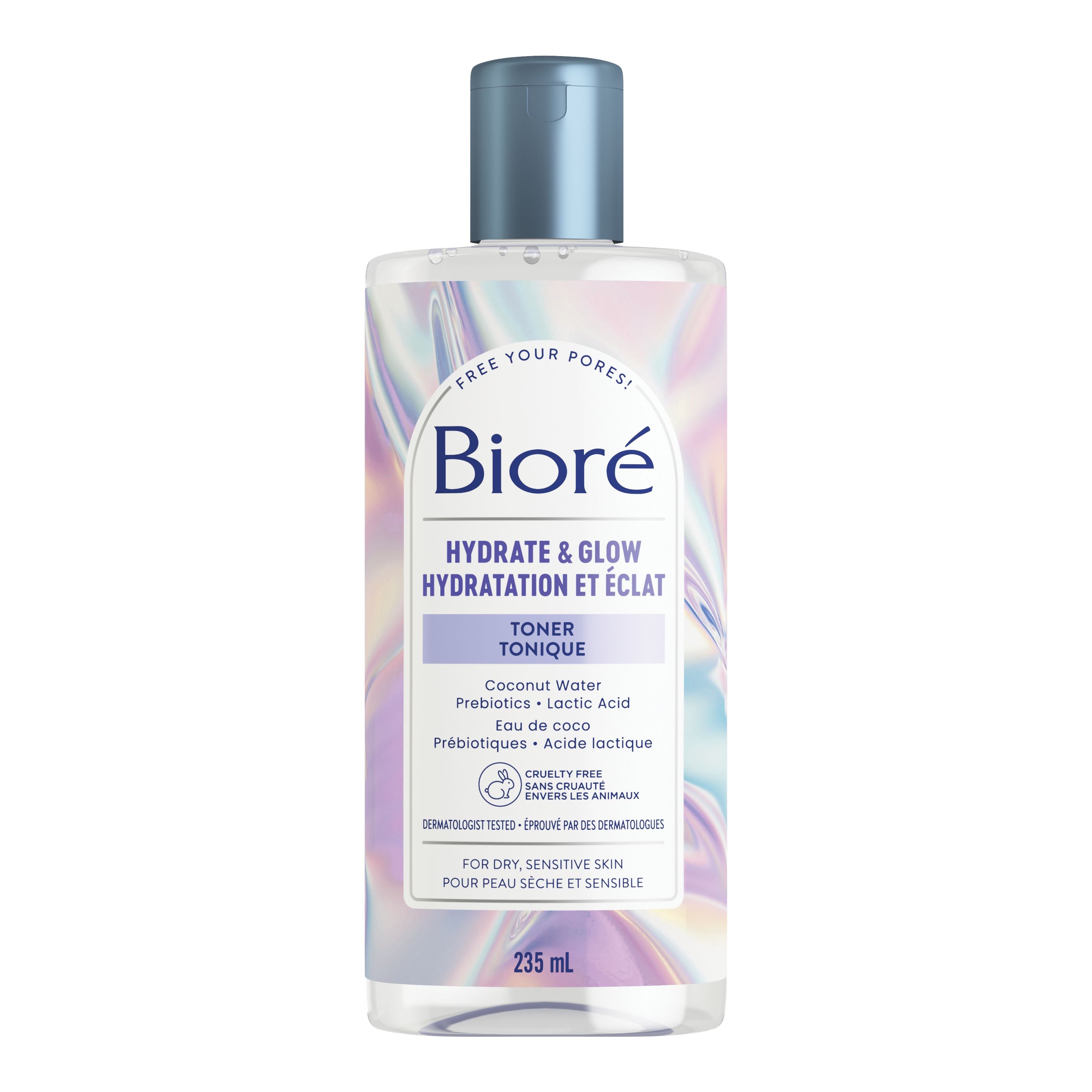English: Hydrate & Glow Lactic Acid Toner product image. it comes in a squeeze bottle. Français: Image du produit Tonique à l’acide lactique Hydratation et éclat. Offert dans une bouteille à presser.