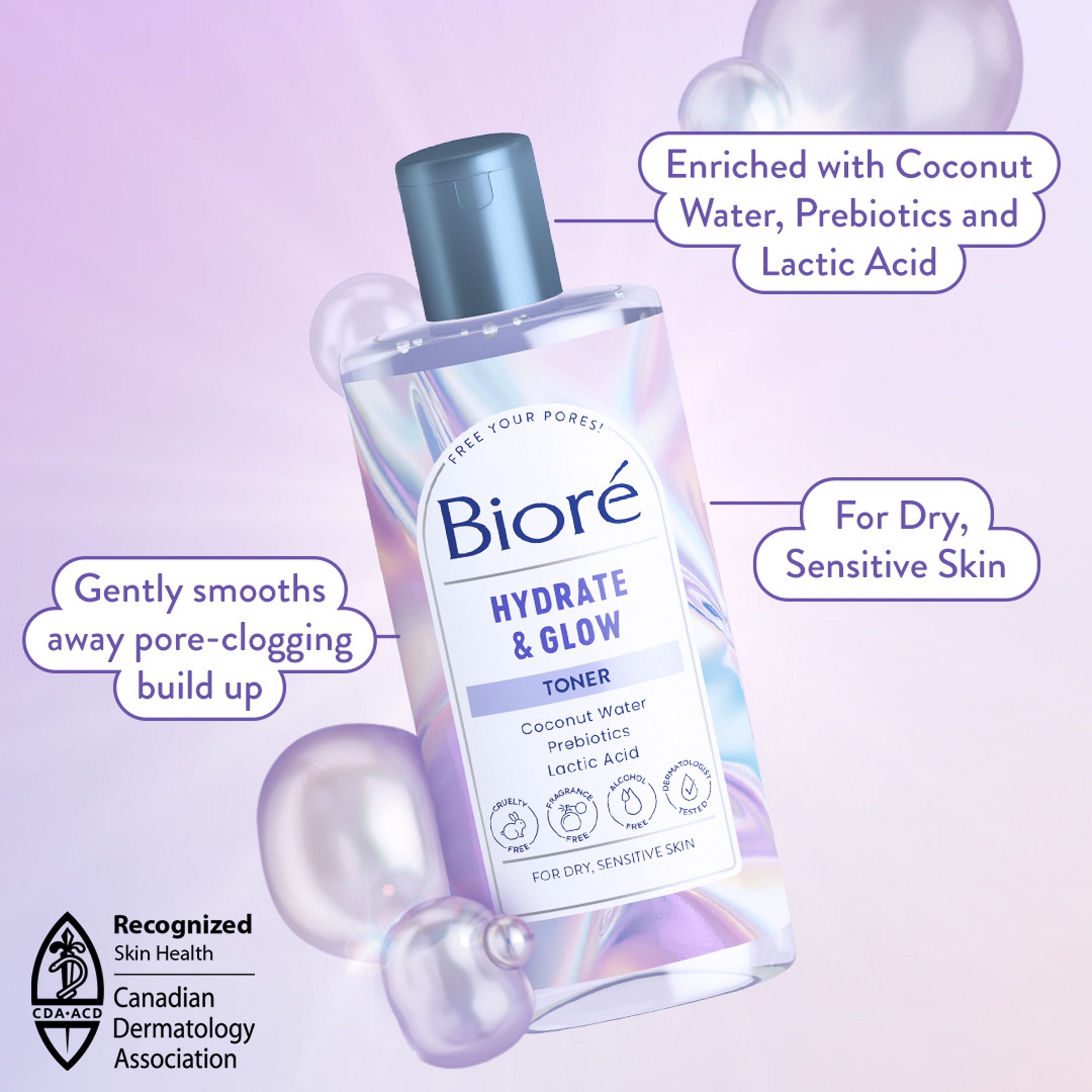 English: Enriched with coconut water, prebiotics and lactic acid. Gently smooths away pore-clogging build up. For dry, sensitive skin. Recognized skin health, Canadian dermatology association Français: Enrichi avec de l’eau de coco, des prébiotiques et de l’acide lactique. Élimine l’accumulation d’impuretés en douceur. Pour peau sèche et sensible. Reconnu Santé de la peau, Association canadienne de dermatologie