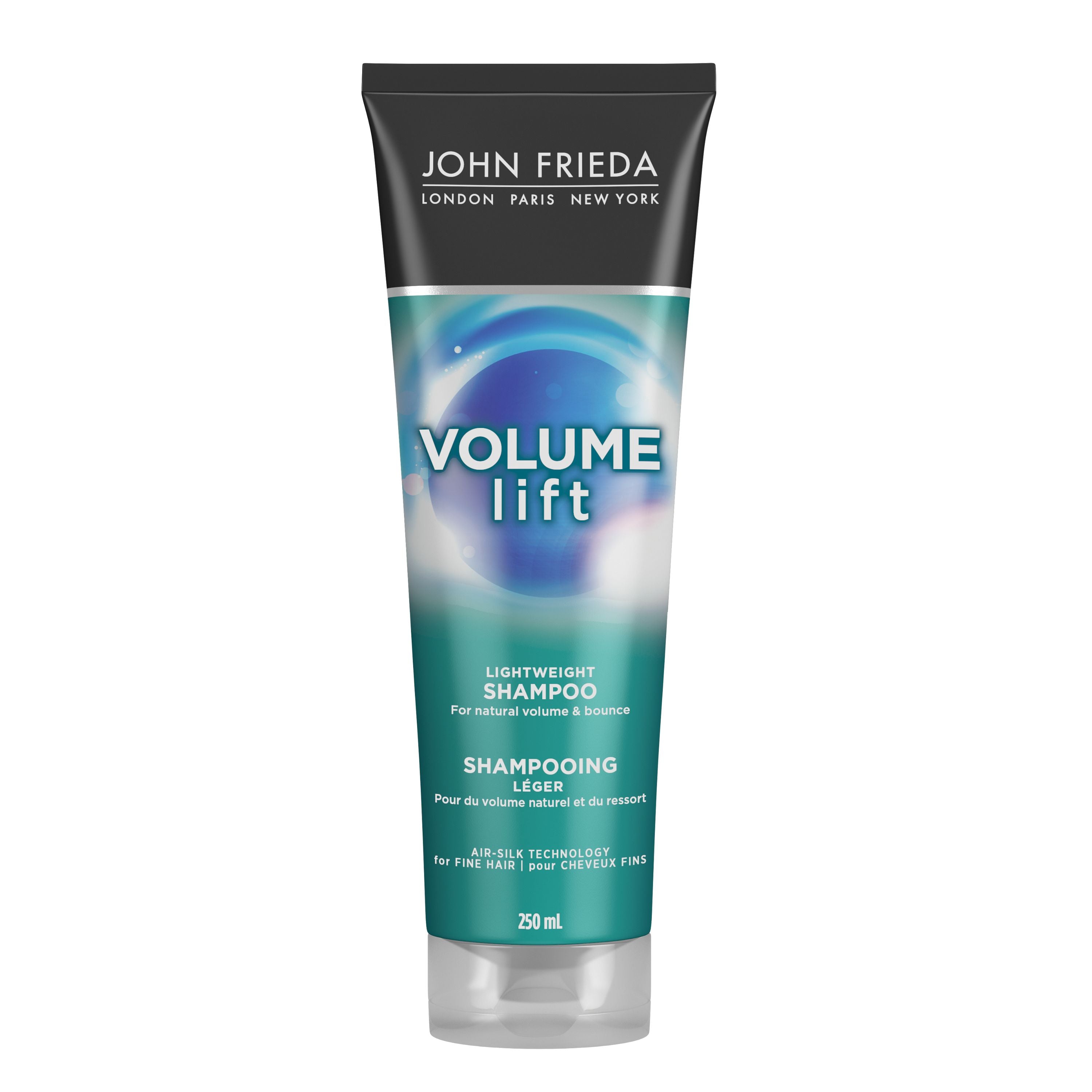 English: Volume Lift Lightweight Shampoo product image. The packaging is a squeeze bottle. Français: Image du produit Shampooing léger Volume Lift. L’emballage est une bouteille à presser.